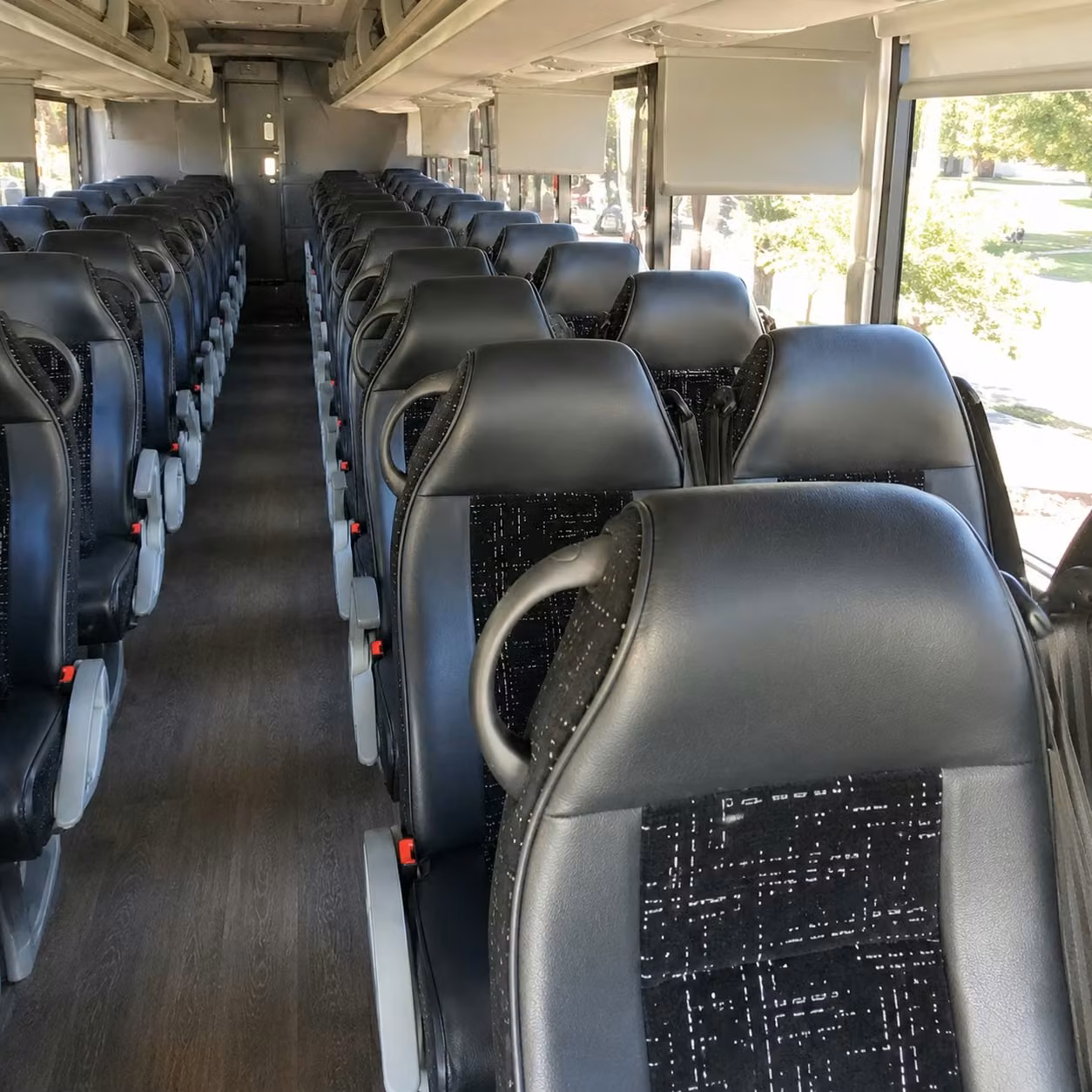 56 passenger charter bus inside
